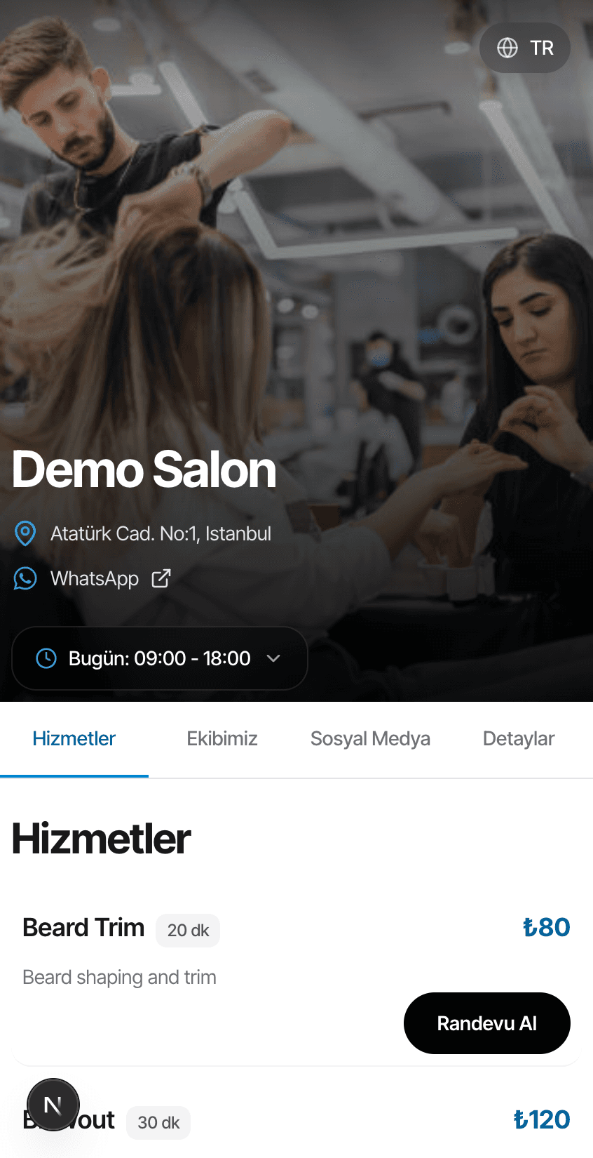 Rezervet booking page